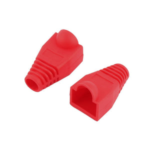 100 pcs Cat5e/Cat6/RJ45 Ethernet Cable Connector Strain Relief Boots Red