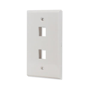 Best 2 port Hole Keystone Jack Wall Plate Smooth Surface White