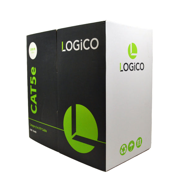 Logico Cat5e UTP 1000ft 24AWG Copper Ethernet Cable Riser Gray - Tektel.com