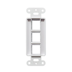 Best Decorator Style Keystone Jack 3 Port Modular Wall Insert Cover Plate White