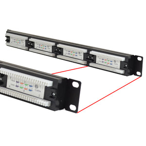 Best Cat5e 24 Port Patch Panel Ethernet Network LAN RJ45 UTP 1U Rack Mount 110
