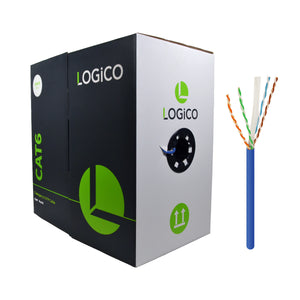 Best Cat6 Plenum Ethernet Network Cable UL ETL Copper 1000ft 23AWG 550Mhz CMP Blue