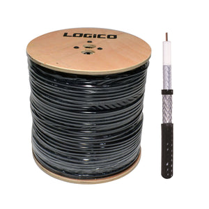 Best RG6 Coaxial Cable Dual Shield Outdoor Direct Burial Gel 1000ft 18AWG Black 3GHz