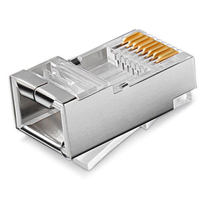Best 100 pcs RJ45 8P8C CAT5E Shielded Modular plug gold plated network connector