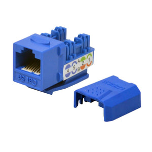 Best Cat5e Keystone Ethernet Network Jack Punch Down 45 Degree Blue 110 8P8C RJ45