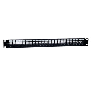 Logico brand Cat5e Cat6 UTP 24 Port Network LAN Blank Patch Panel in black color