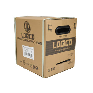 Best RG59 Siamese Coaxial Cable 500ft 20AWG+18/2AWG CCTV Security Camera Wire Black