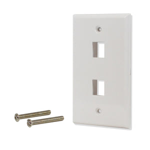 Best 2 port Hole Keystone Jack Wall Plate Smooth Surface White