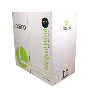 Best RG6 Coaxial Cable CCS 18AWG Quad Shield Coax 500ft TV Antenna Satellite Black