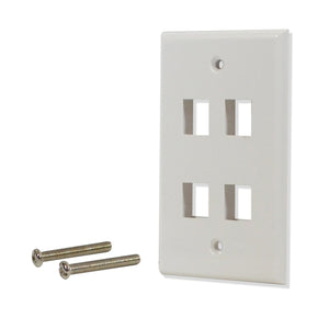 Best 4 port Hole Keystone Jack Wall Plate Smooth Surface White